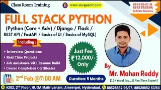 FULL STACK PYTHON Class Room Training @ DURGASOFT