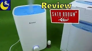 Whisper Quiet Ultrasonic Cool Mist Humidifier Satu Brown Review with Aromatherapy Essential Oils!