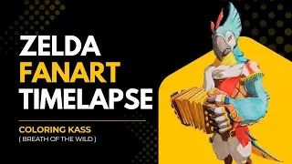 Zelda Fanart Timelapse &ndash; Coloring Kass (Breath of the Wild)