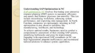 How to Achieve Seamless SAP Optimization and Project Delivery in NC