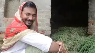 A man funny acting as an old woman must watch
