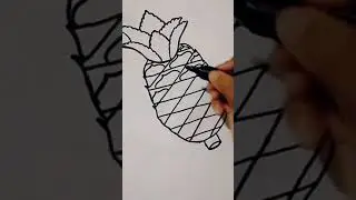what a easy 😀pineapple 🍍 drawing /simple way #shorts #drawing #pineapple #sufudrawingandcraftworld