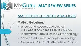 MyGuru Tutoring - Miller Analogies Test (MAT) Specific Content Analogy Process