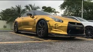 GTR R35 Gold Chrome & Ferrari F430