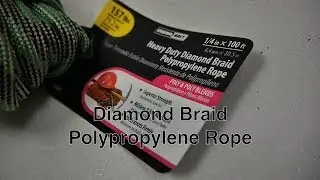 Crown Bolt Polypropylene Rope w/ Diamond Braid Synthetic Poly Blend Fibers to Hold Rope Knots Firm