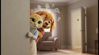 Do Cat, Puppy Enjoy Privacy? Watching Secret Moments