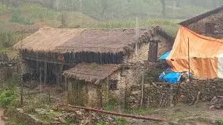Most Relaxing Nepali Mountain Village Life | Daily Activities of Village People | most Rainy Day