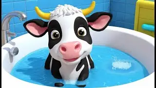 Baby Cow Takes a Bath | Fun Cleaning Kids Nursery Rhyme Animation