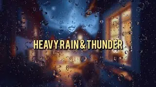 (no ads) 1 hours heavy rain and thunder-sleep music for relaxing 