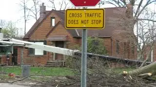 Crane flipped in Parma, Ohio