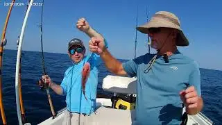 Catching beeliners, red grouper and red snapper with Vadym on 8-17-24 offshore, part 2.