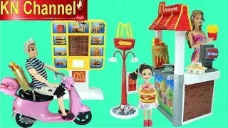 KN Channel Đồ chơi nhà bếp TIỆM THỨC ĂN NHANH McDonald CỦA BÚP BÊ BARBIE