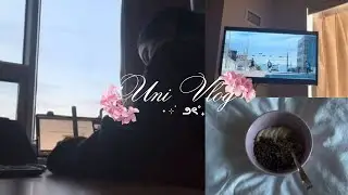 Uni vlog 🧺| studying, room tour, romanticizing my life