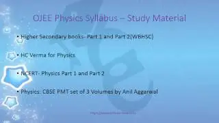 OJEE Syllabus & Study Material