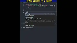 🔢 Count Vowels in a String Using JavaScript | JS Shorts 🚀 #coding #theroxycoder