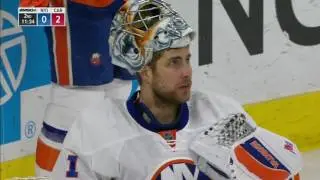 Greiss stretches out to make great arm save on goal line