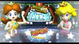 Mario Super Sluggers - Exhibition Mode - Peach Ice Garden - Night Time