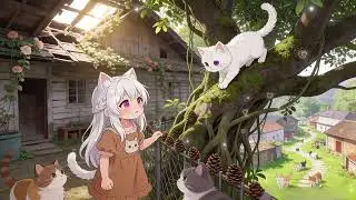 Cozy Cat Village 🌿🐱 | Morning Calm & Gentle Energy for Coffee and Focus