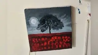Acrylic painting of night view 🥰 | Healing with colour
