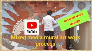 wall art #art #art and artists #mixed media mural work/mural design/wall painting/wall decor ideas