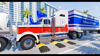 Trucks vs Massive Speed Bumps #13 Beamng Drive Game