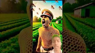 Policeman was attacked by bees and saved by a cow 😭 #ai​ #cow​ #bees​