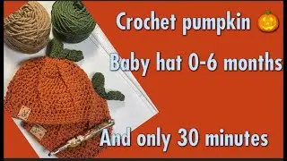 how to Crochet Pumpkin baby Hat 0-6 months #babyhat  #tutorial #pumpkin  #yarnyfibersisters