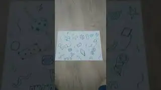 Green and Blue shape drawing.