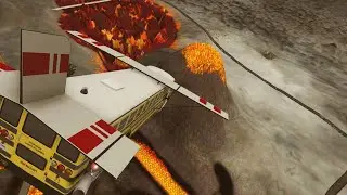 Beamng drive - can cars get into the crater of a volcano№1 - Cars vs volcano crater