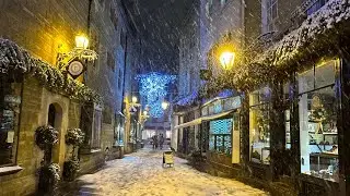 Snowfall in Cambridge City Centre, England United Kingdom | Walking Tour