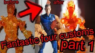 Making custom human torch figures! fantastic four customs part 1