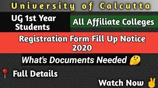 Calcutta University UG 1st Year Registration Form Fill Up || All Affiliate Colleges 💯 Must Watch