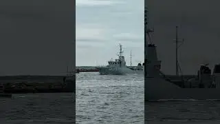 Датский военно-морской корабль MSF 2 листья Ростока Хафе...