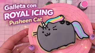 GALLETA CON ROYAL ICING PUSHEEN UNICORNIO USANDO COLORANTES ENCO