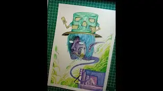 Painting SUREALISME , Dont Stressed Out ( Water Colour Painting )