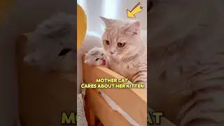 Эта мама-кошка действительно заботится о своем котенке.