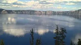 Crater Lake and Crater Lake Rim Village at Crater Lake National Park