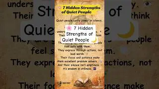🌸 7 Hidden Strengths of Quiet People 🌙🌟#health #lifelessons #selfgrowth #shorts #quotes #motivation