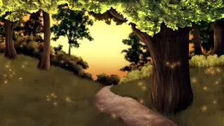 Forest sunset stream overlay speedpaint
