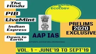 Mission 2020: Lecture-1, Environment & Ecology|Current Affairs Revision for Prelim 2020 UPSC/CSE/IAS