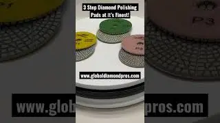 3 Step Diamond Polishing Pads for granite, quartz, stone, marble and more! globaldiamondpros.com