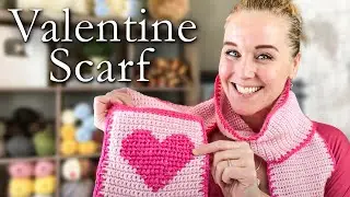 Left Handed Valentine Pocket Scarf | Advanced Beginner |  Crochet Tutorial