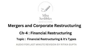 Merger & Corporate Restructuring | Ch-4 | Financial Restructuring & It's Types