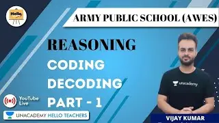 Important Concepts of Coding Decoding (Part-1) | Reasoning | Target Army Public School (AWES) 2020