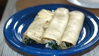 Tacos de espinaca con reques&oacute;n