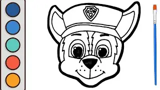 Drawing and Coloring Chase from Paw Patrol | Paw Patrol Characters | Easy Drawings for kids