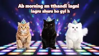 😹 Cats Ka Disco Dance | Funny Cat Video | Thandi Morning Meme 🌈✨