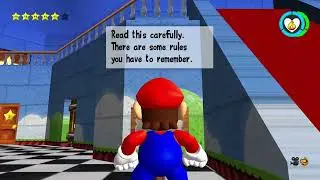 Super Mario 64 RENDER96 + OMM V6 1 2 - Pink Gold Star - Inside the Peach's castle