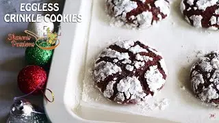 Eggless chocolate crinkle cookies recipe, Whole wheat crinkle cookies