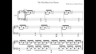 Philip Glass - The Thin Blue Line Theme (Le Dossier Adams) - Piano + Sheet Music